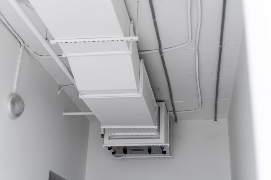 This image shows a large industrial air ventilation unit