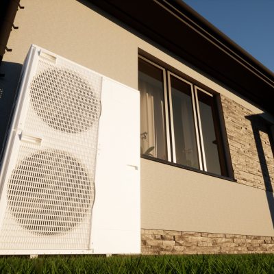 Heat pump of air-water technology for the home.