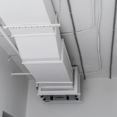 This image shows a large industrial air ventilation unit